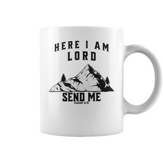 Here I Am Lord Send Me Christian Saying Coffee Mug | Mazezy