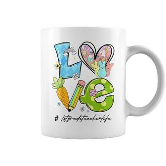 Love 1St Grade Teacher Matching Easter Day Men Women Funny Gifts For Teacher Funny Gifts Coffee Mug | Mazezy