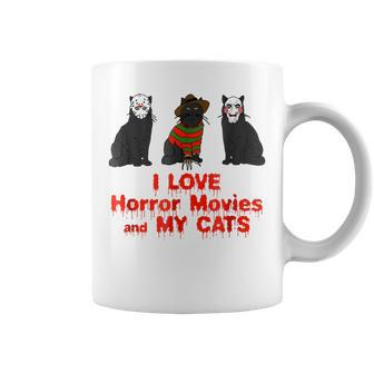 I Love Cats T Cat Graphic Horror Movie Love Coffee Mug | Mazezy