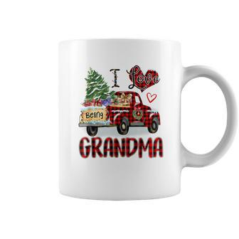 I Love Being A Grandma Truck Red Xmas T Coffee Mug | Mazezy