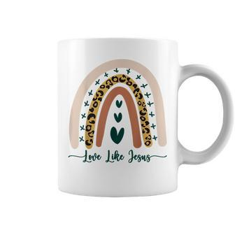 Love Like Jesus Christian Faith Boho Rainbow Inspirational Faith Funny Gifts Coffee Mug | Mazezy
