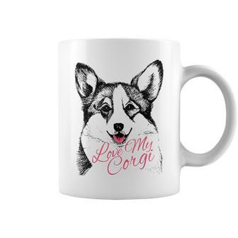Love My Corgi T - Dog Lovers With Corgi Pic Coffee Mug | Mazezy