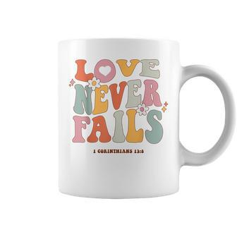 Love Never Fails Retro Positivity Quote Preppy Y2k Aesthetic Coffee Mug - Seseable