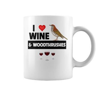 I Love Wine And Wood Thrushes Washington DC State Bird Coffee Mug | Mazezy