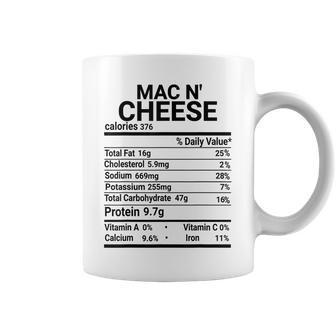 Mac N Cheese Nutrition Fact Gift Funny Thanksgiving Costume Thanksgiving Funny Gifts Coffee Mug | Mazezy