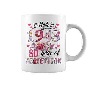 Made In 1943 Floral 80 Year Old 80Th Birthday Coffee Mug - Thegiftio UK