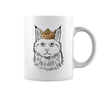 Maine Coon Cat Wearing Crown Coffee Mug | Mazezy