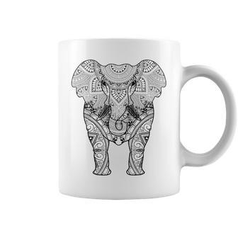 Mandala Elephant Retro Indian Buddhist Animal Lover Coffee Mug | Mazezy