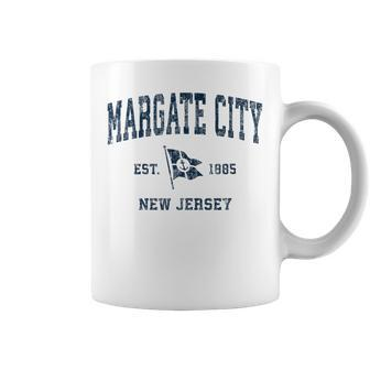 Margate City Nj Vintage Sports Navy Boat Anchor Flag Coffee Mug | Mazezy