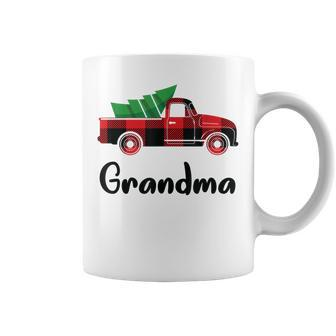 Matching Christmas Pajamas Cute Plaid Truck Grandma Coffee Mug | Mazezy