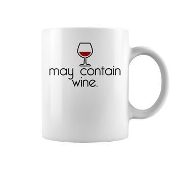 May Contain Wine Christmas Drinking Red Wines Meme Coffee Mug | Mazezy