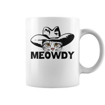 Meowdy Mashup Between Meow And Howdy Cat Meme Coffee Mug - Thegiftio UK