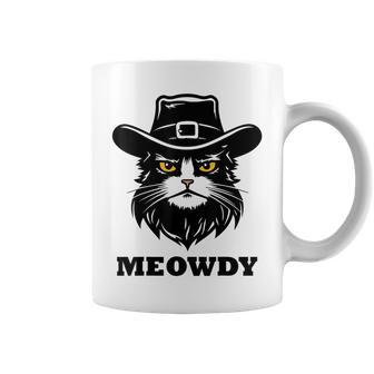 Meowdy Meme Mashup Cat Meow Howdy Graphic Cat Coffee Mug - Seseable