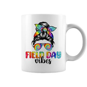 Messy Bun Field Day Vibes Tie Dye Teacher Kid Field Day 2023 Coffee Mug | Mazezy