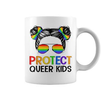 Messy Bun Protect Queer Kids Lgbt Gay Lesbian Pride Month Coffee Mug | Mazezy