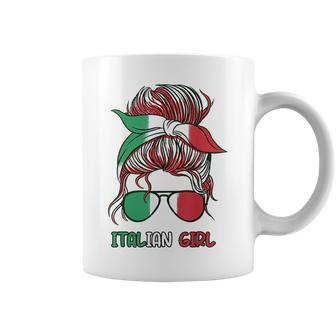 Messy Buns Italian Girl Italy Girl Italia Woman Flag Coffee Mug | Mazezy