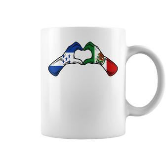 Mexico Honduras Flag Mexican Honduran Heart Coffee Mug - Monsterry CA