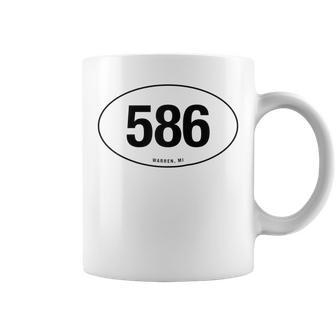 Michigan Area Code 586 Oval State Pride Coffee Mug | Mazezy