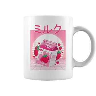 Milk Shake Carton Funny Japanese Kawaii Strawberry Retro 90S 90S Vintage Designs Funny Gifts Coffee Mug | Mazezy