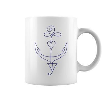 Minimalist Anchor Single Line Tattoo Gift Idea For Sailer Coffee Mug | Mazezy