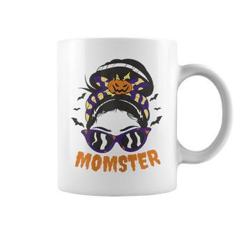 Mom Momster Halloween Costume Messy Bun Monster Coffee Mug - Monsterry CA