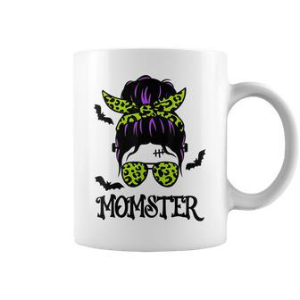 Momster Halloween Messy Bun Mom Ster Coffee Mug - Monsterry CA