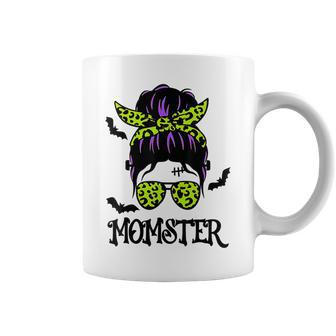 Momster Halloween Messy Bun Mom Ster Coffee Mug - Seseable