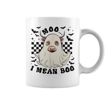 Moo I Mean Boo Highland Cow Ghost Halloween Costume Coffee Mug - Thegiftio UK
