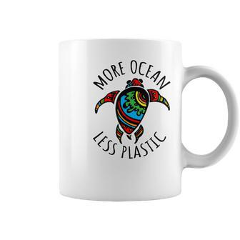 More Ocean Less Plastic Rainbow Sea Turtle Eco Life Animal  Coffee Mug