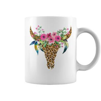 Mothers Day Cow Leopard Bull Skull Coffee Mug | Mazezy