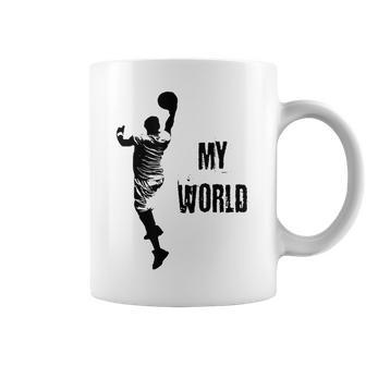My World Basketball Motivational T For Sports Fan Coffee Mug | Mazezy
