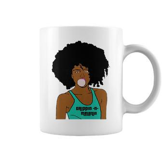 Natural Afro Bubblegum Pop Drippin -N- Melanin Coffee Mug | Mazezy