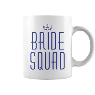 Nautical Bride Squad With Anchor Navy Blue Coffee Mug | Mazezy