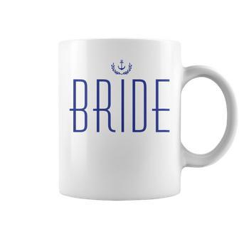 Nautical Bride With Anchor Navy Blue Coffee Mug | Mazezy
