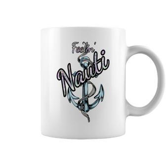 Nautical Ocean Beach Life Anchor Tattoo Feeling Nauti Coffee Mug | Mazezy