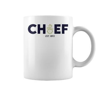 Navy Chief With Inset Anchor- Blue And Gold Coffee Mug | Mazezy