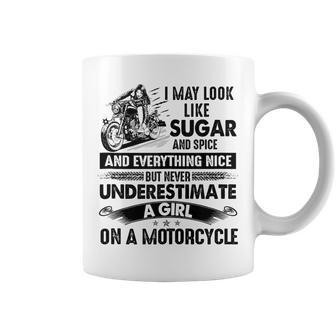 Never Underestimate A Girl On A Motorcycle Biker Motorcycle Coffee Mug - Seseable