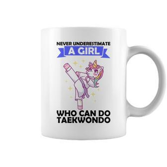Never Underestimate A Girl Who Can Do Taekwondo Coffee Mug - Seseable