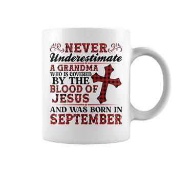Never Underestimate A Grandma Was Born In September Birthday Gifts For Grandma Funny Gifts Coffee Mug | Mazezy