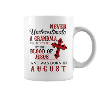 Never Underestimate A Grandma Who Was Born In August Coffee Mug - Seseable