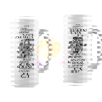 Never Underestimate A Woman Who Loves Dog And Born In July Coffee Mug | Mazezy