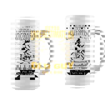 Never Underestimate An Old Guy On A Bicycle Cycling Lover Cycling Funny Gifts Coffee Mug | Mazezy