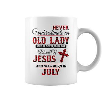 Never Underestimate An Old Lady Was Born In July Coffee Mug - Seseable