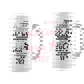Never Underestimate An Old Lady Was Born In July Coffee Mug - Seseable