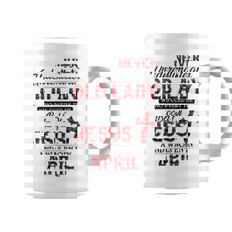 Never Underestimate An Old Lady Who Is Covered Byapril Coffee Mug - Seseable