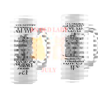 Never Underestimate An Old Lady Who Loves Cats July Coffee Mug - Seseable