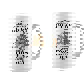 Never Underestimate An Old Lady Who Loves Dogs Born In July Coffee Mug | Mazezy