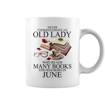 Never Underestimate An Old Lady Who Reads Many Books Coffee Mug - Seseable