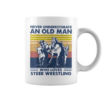 Never Underestimate An Old Man Who Loves Sr Wrestling Coffee Mug - Seseable