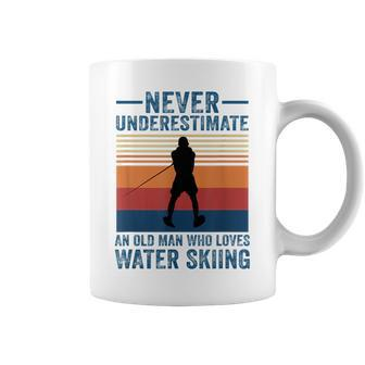 Never Underestimate An Old Man Who Loves Water Skiing Sport Coffee Mug - Seseable